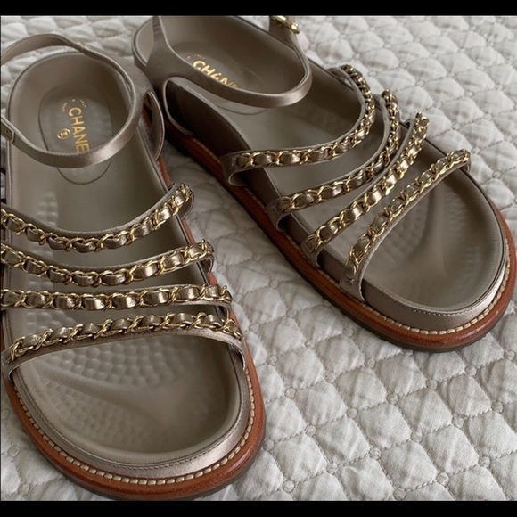 Authentic Chanel Chain Sandals - Picture 3 of 8